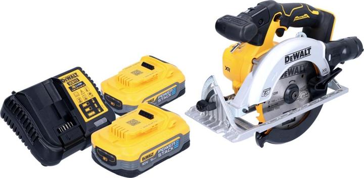 Produktbild DeWalt DCS 565 H2 Akku Handkreissäge 18 V 165 mm Brushless + 2x Powerstack Akku 5,0 Ah + Ladegerät