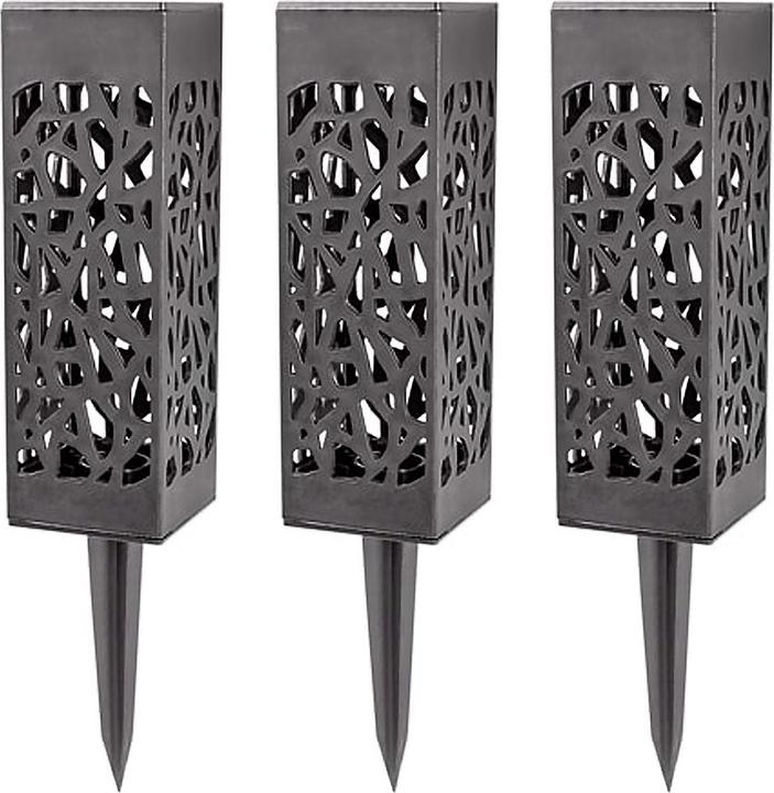 Produktbild Eaxus 3er-Set LED Solar Gartenleuchte mit Erdspiess, Garten-Laterne mit Solarpanel (IP44)