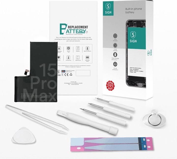 SIGN Kit completo per la sostituzione della batteria - iPhone 15 Pro Max