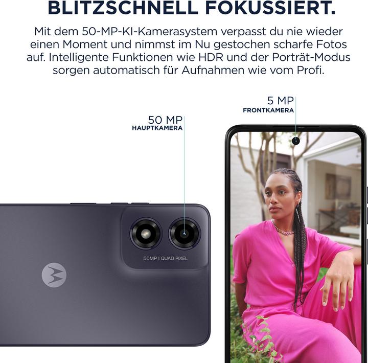 Produktbild Motorola moto g04s (64 GB, Concord Black, 6.60", Dual SIM, 50 Mpx, 4G)