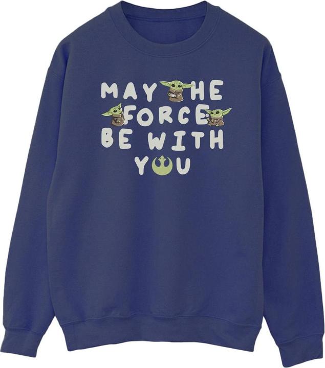 Actual product image Star Wars Mens The Mandalorian Grogu May The Force Be With You Sweatshirt (M)
