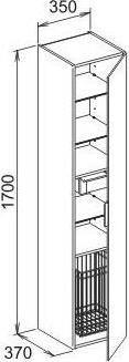 Produktbild Keuco Hochschrank EDITION 11 350x1700x370mm Ans re Ei he