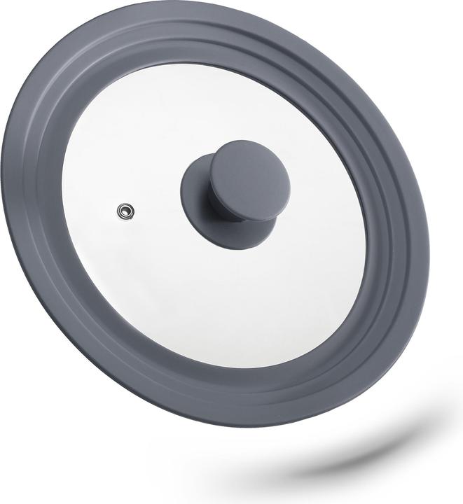 Actual product image Relaxdays Universal Saucepan Lid, Silicone Rim & Air Vent (24 cm, Glass)