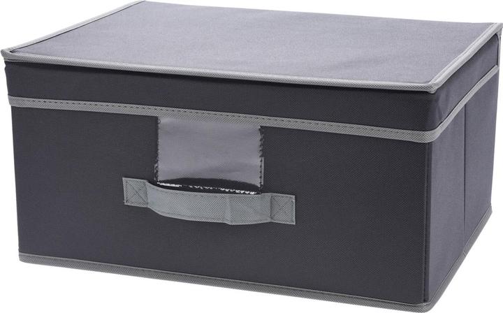 Produktbild Storage Solutions 2er-Set Aufbewahrungsbox mit Deckel & Henkel, faltbar in 2 Grössen, schwarz