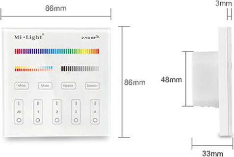 Actual product image Milight Smartpanel RGB+KW/WW Flush-mounted wall unit