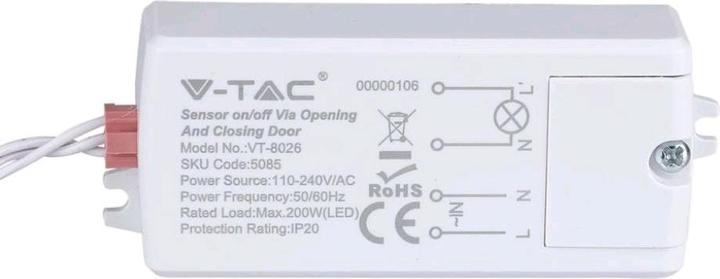 V-TAC VT8026 Bewegungssensor EINAUS Türreaktion
