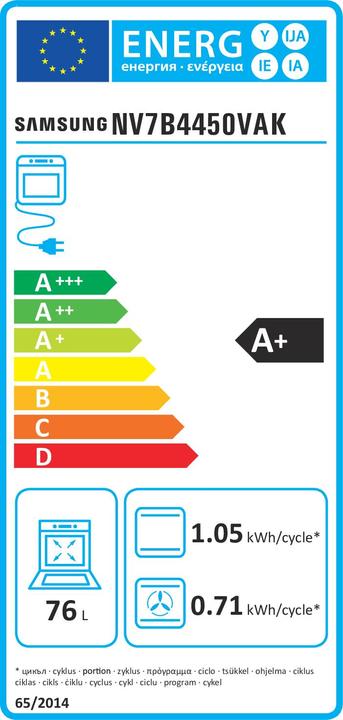 Etichetta energetica Samsung NV7B4450VAK