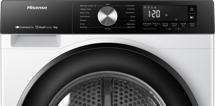 Produktbild Hisense DH3S902BW3 Wäschetrockner 9Kg Klasse A (9 kg, Rechts, Links)