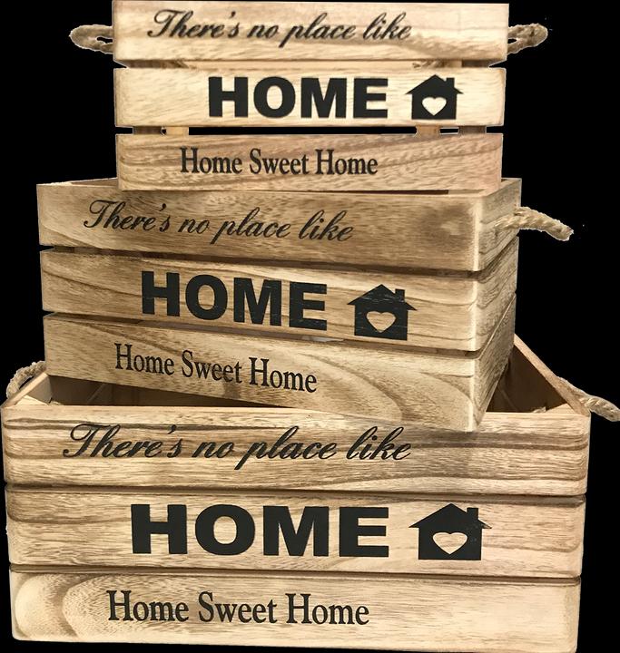 Mayer - the gift factory Geschenkkiste braun "Home Sweet Home" leer - klein (Geschenkbox, 1 x)