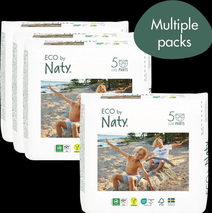 Naty Organic diaper panties (Size 5, Monthly box, 80 Piece)