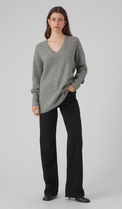 Produktbild Vero Moda VMANJASTINNA LONG V-NEK PULLOVER GA EXC Strickpullover (L)