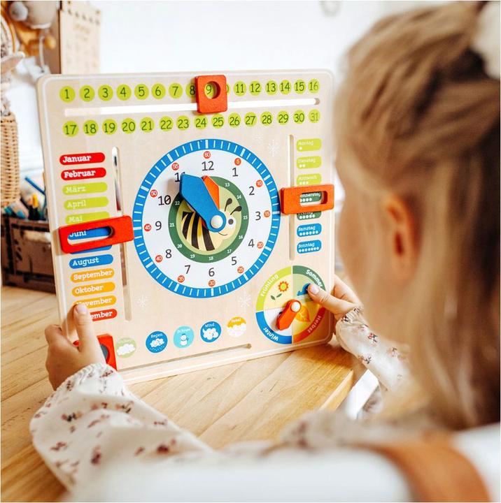 Productafbeelding small foot Leerplank datum, klok seizoenen (Duits)
