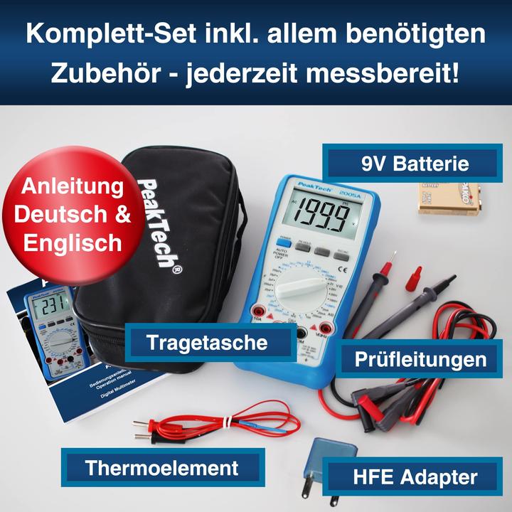 Produktbild Peaktech P 2005 A Digitalmultimeter (CAT III 1000V, CAT IV 600V)