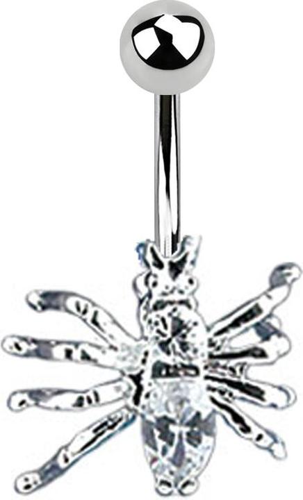 Star Piercing Banane silber Spinne silber (ohne Messing, Chirurgenstahl 316L)