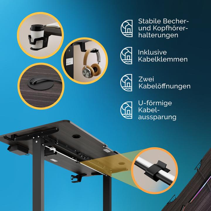 Produktbild Casaria Höhenverstellbarer Schreibtisch (140 x 60 x 118 cm)