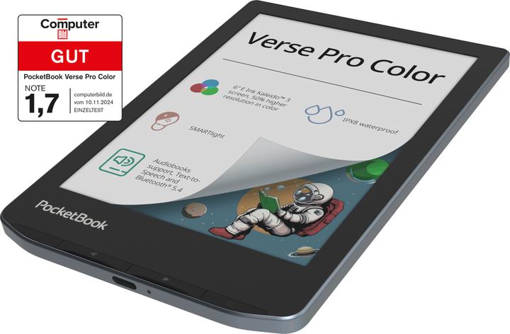 Immagine prodotto PocketBook Verse Pro Colour + Cover a conchiglia nera da 6" (6", Nero)