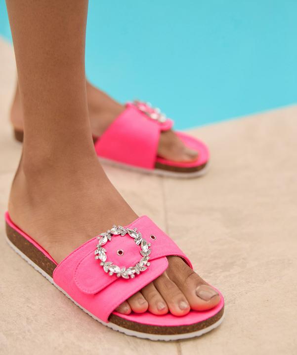 Actual product image Joe Browns Jewelled Buckle Slider Sandals (42)