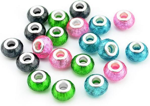 Hermex Bead Perle versilbert 925 - Silbrig Grün (Acrylglas, Silber 925)