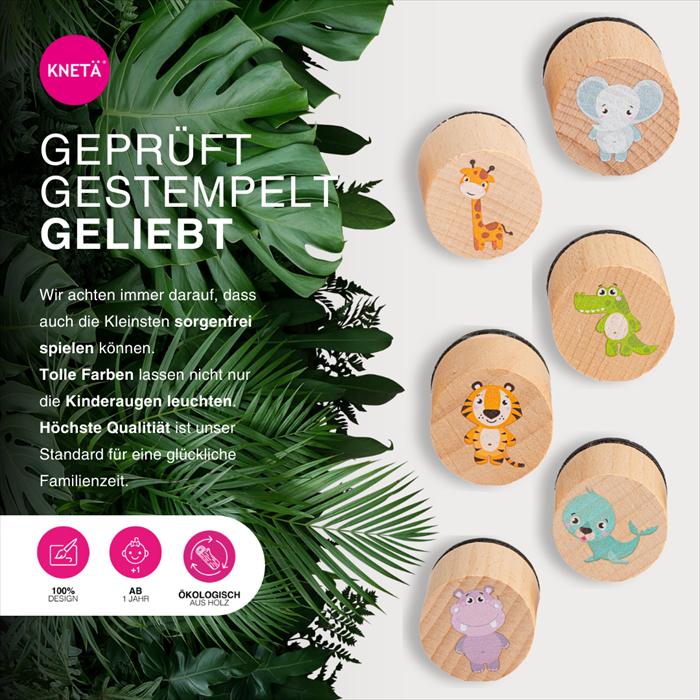 Actual product image Knetä Wooden Stamp Set Zoo Animals