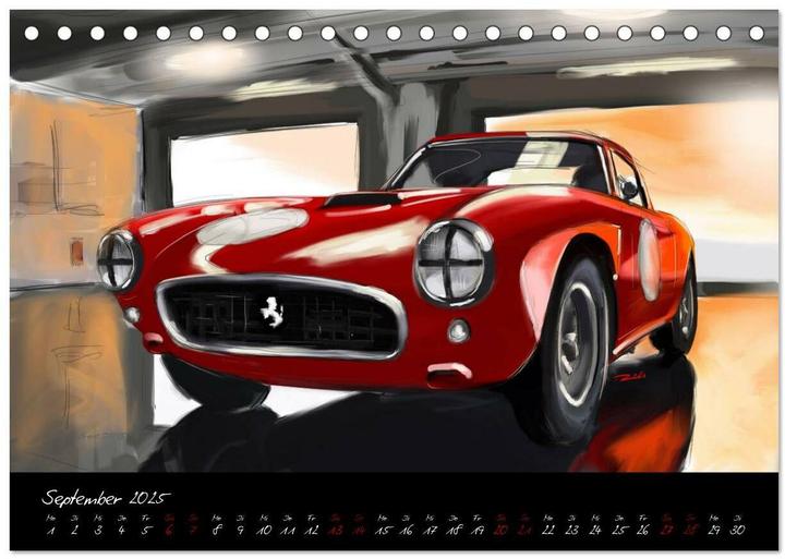 Immagine prodotto Sportwagen Klassiker Kunst (Tischkalender 2025 DIN A5 quer), Monatskalender (A5, Tedesco)