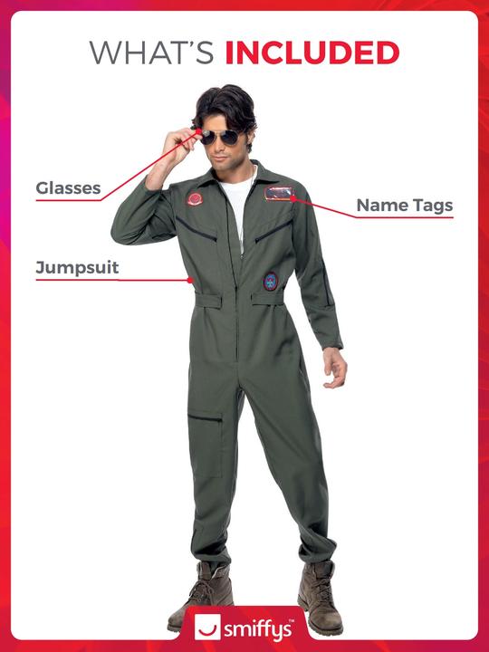 Produktbild Smiffys Top Gun Männer Kostüm (M)