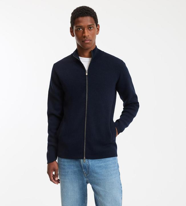 Actual product image La Redoute Collections Signature Merino Wool Cardigan with Zipper (L)