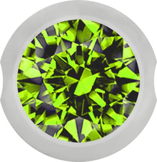 Star Piercing Ball Closure Kugel silber mit Kristall hellgrün (Chirurgenstahl 316L)