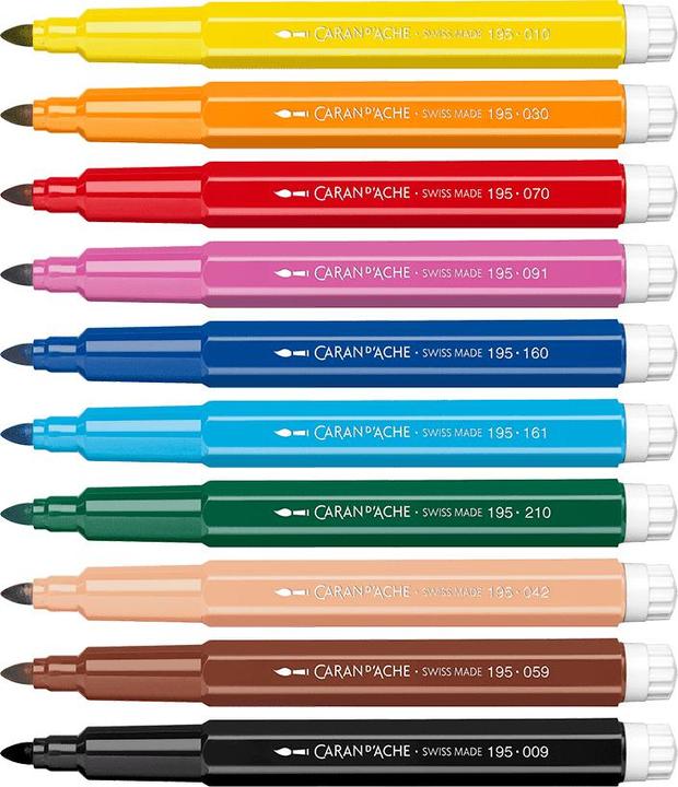Produktbild Caran d'Ache Swisscolor Maxi Fasermaler Kartonschachtel (Mehrfarbig, 10 x)