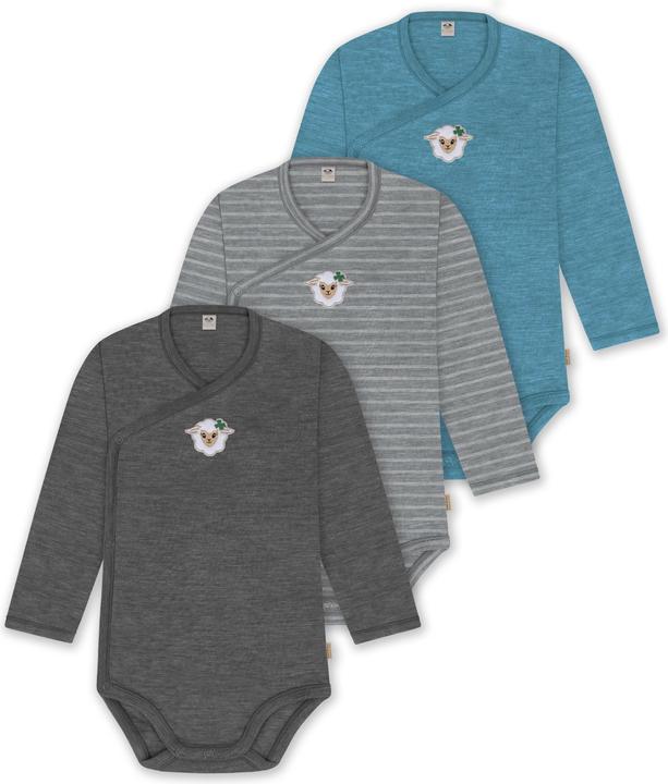 Image du produit Normani Lot de 3 body bébé emmailloté manches longues body Toddler en laine mérinos - 9357 (50)