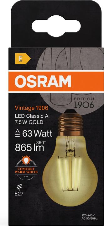Actual product image Osram Vintage 1906 (E27, 8 W, 950 lm, 1 x, E)