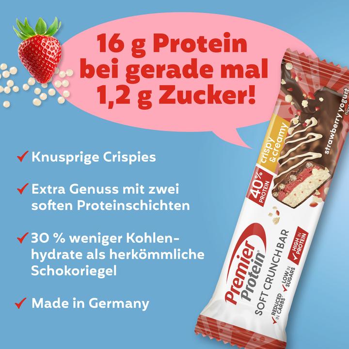 Produktbild Premier Protein Soft Crunch Bar 40% Protein (Joghurt, Erdbeere, 12 Stk., 480 g)
