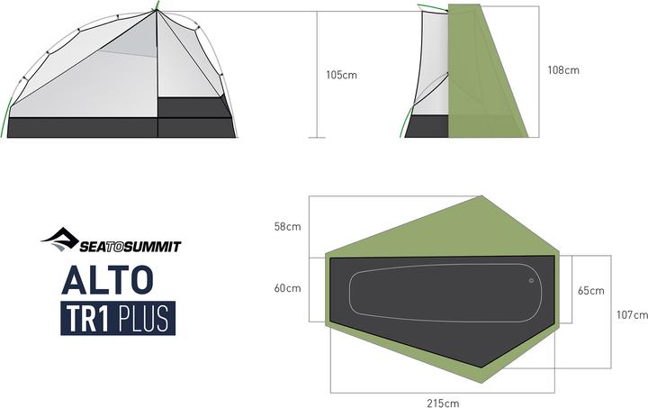 Actual product image Sea To Summit Alto TR1 PLUS (Dome tent, 1.23 kg, 1 person)