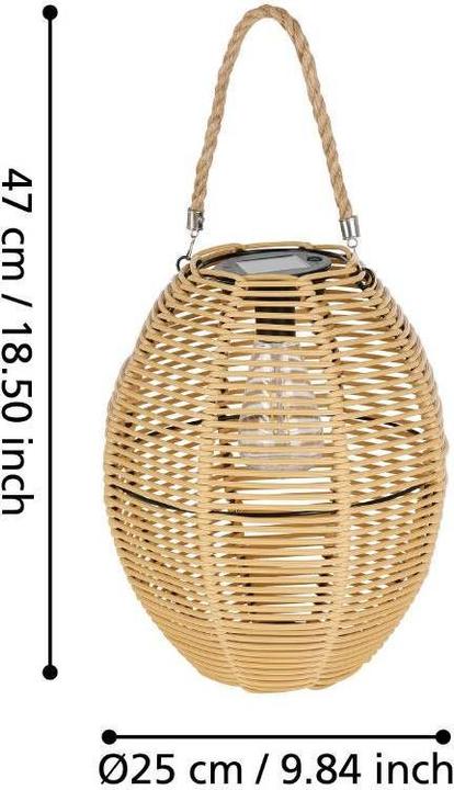 Actual product image EGLO Lamp lantern SOLAR 45 cm, brown, energy efficiency class EnEV (Ø 26 cm, 1 x)