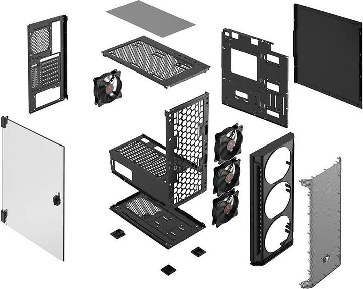Image du produit Savio SHADOW X2 computer case Midi Tower Noir (ITX, ATX, mATX)