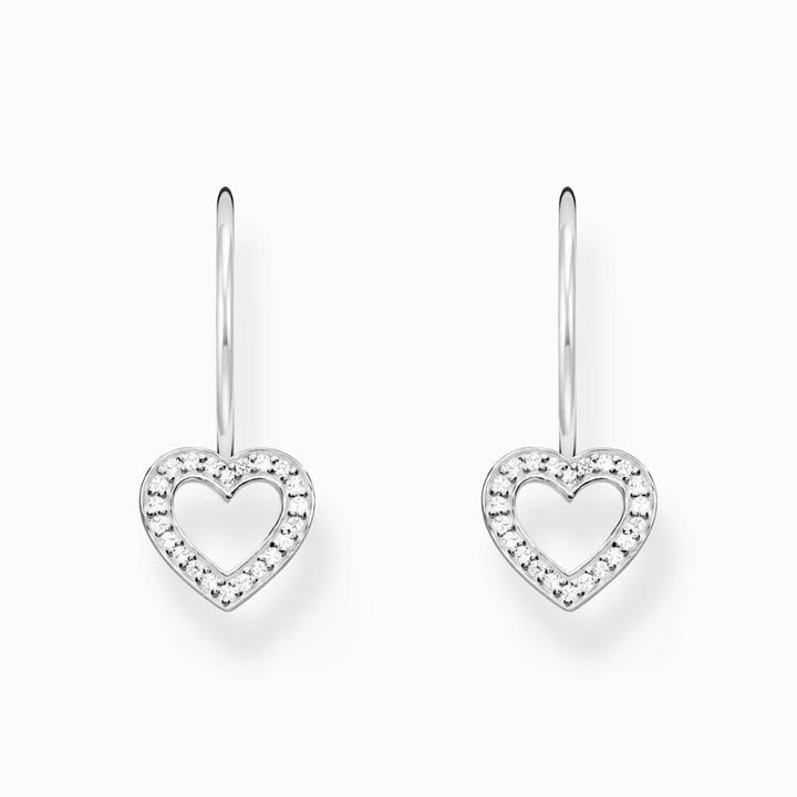 Immagine prodotto Thomas Sabo Orecchini a forma di cuore con pietre d'argento bianche (Argento 925)