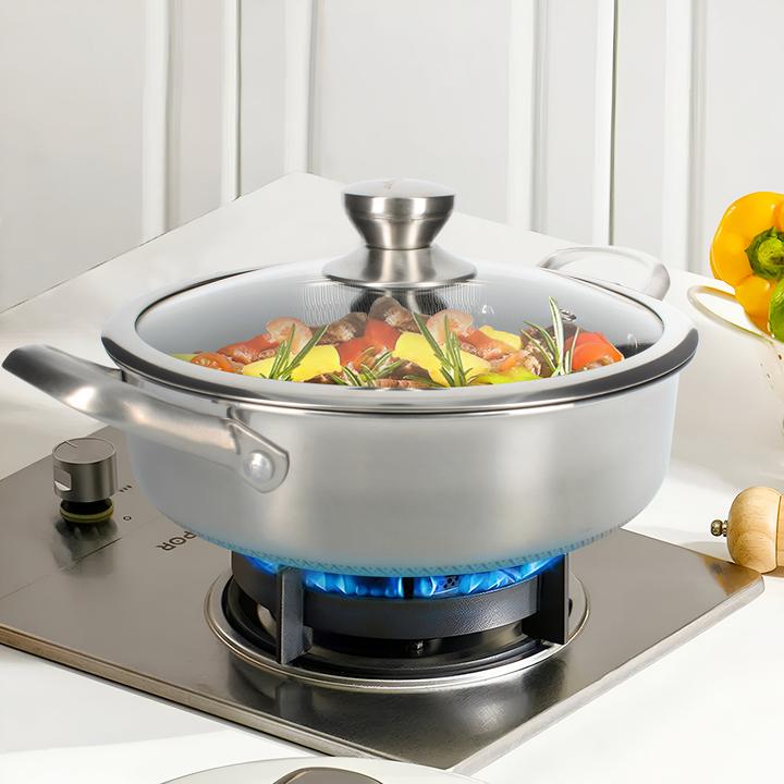 Produktbild Cheffinger Premium Sauter Pfanne mit Deckel 28cm (28 cm, Bratpfanne, Edelstahl)