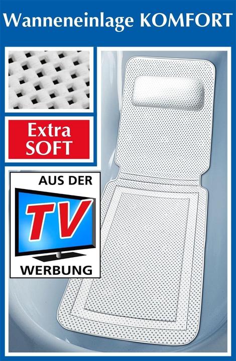 Actual product image Wenko Comfort bath mat with neck cushion! Soft bath mat XL (125 x 36 x 6 cm)