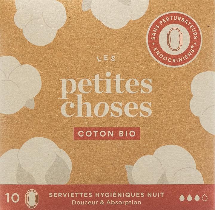 Image du produit Les Petites Choses serviettes hygiéniques nuit coton bio (10 x)