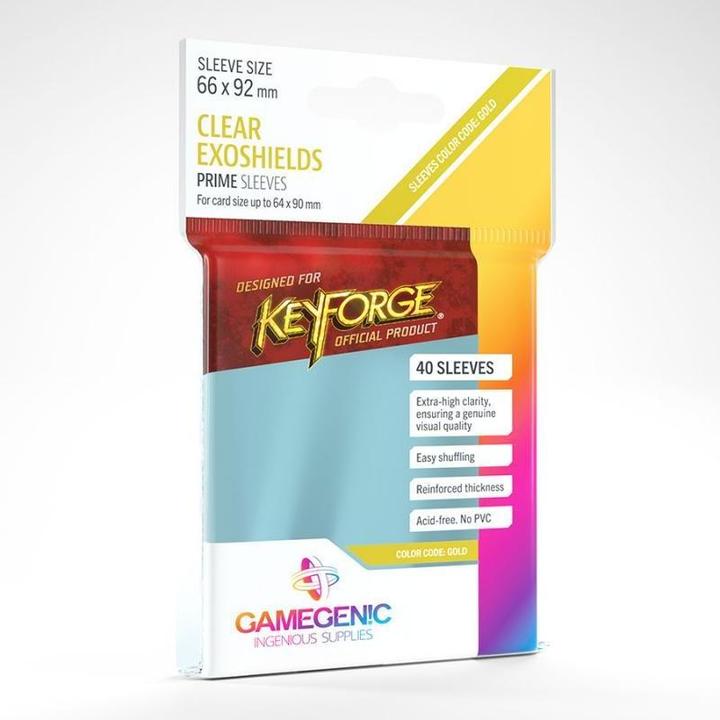 Image du produit Gamegenic GGS10069 - PRIME KeyForge Exoshields 66 x 92 mm - Transparent (40 pochettes)