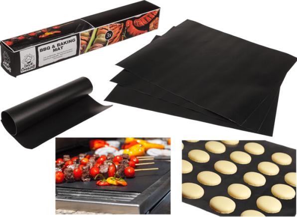 Image du produit Out of the blue Tapis de cuisson et de barbecue, réutilisable, lot de 3 (40 x 33 cm)
