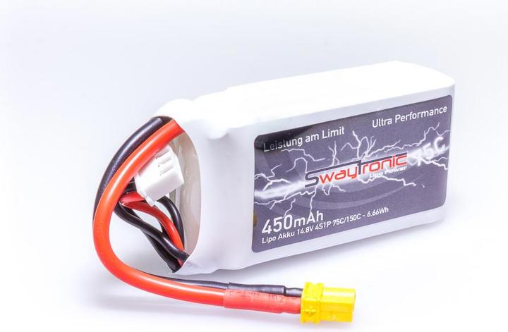 Image du produit Swaytronic Sway-FPV 4S 14.8V 450mAh 75C/150C XT30 (14.80 V, 450 mAh)
