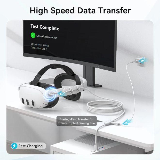 Actual product image AMVR Meta Quest 3 / 3S VR Link Kabel mit 36W Ladeleistung