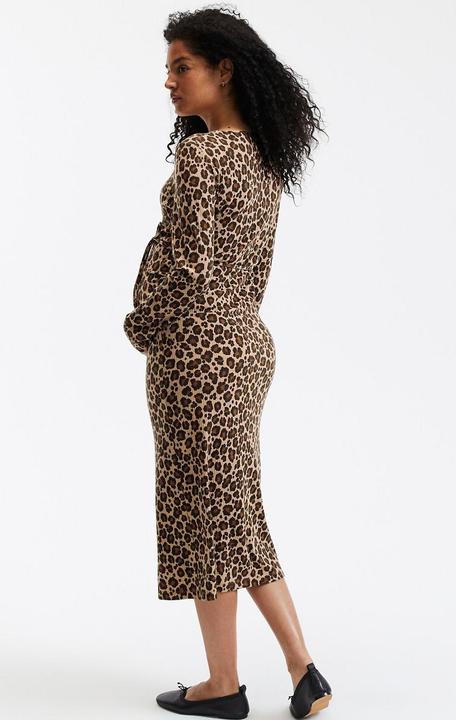 Image du produit La Redoute Collections Robe de maternité en jersey imprimé léopard (XL)