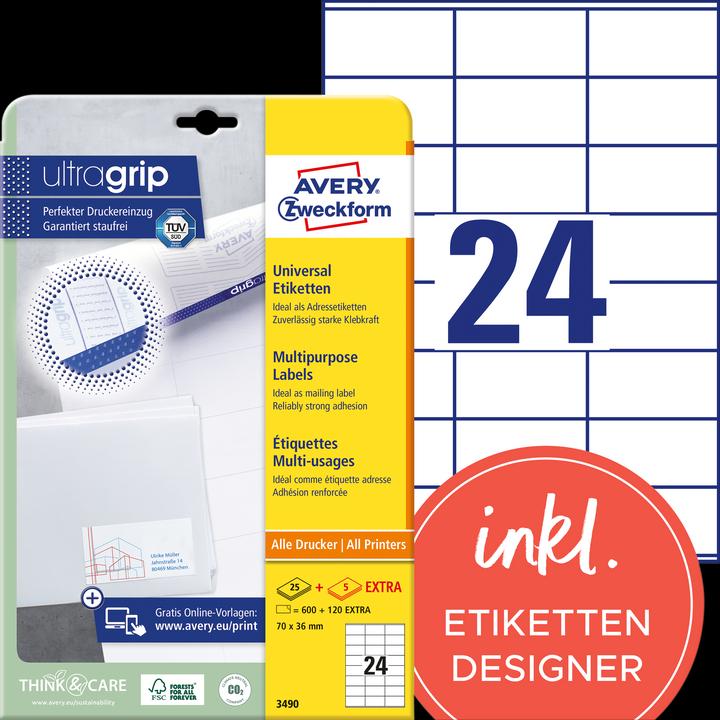 Actual product image Avery Universal Labels