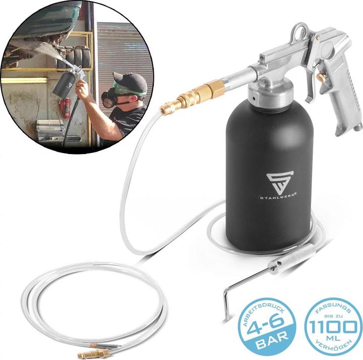 Produktbild Stahlwerk Druckbecherpistole 1100 ml 4-6 bar Hohlraumpistole Druckluftpistole