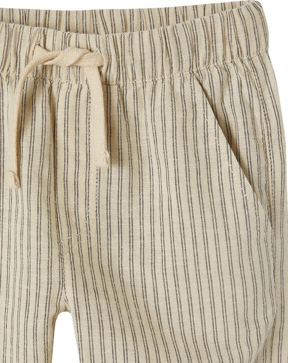 Actual product image Vertbaudet Wide boys' trousers with stripes, linen mix (158)