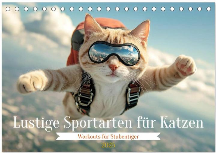 Image du produit Lustige Sportarten fr Katzen (Tischkalender 2025 DIN A5 quer), Monatskalender (A5, Allemand)