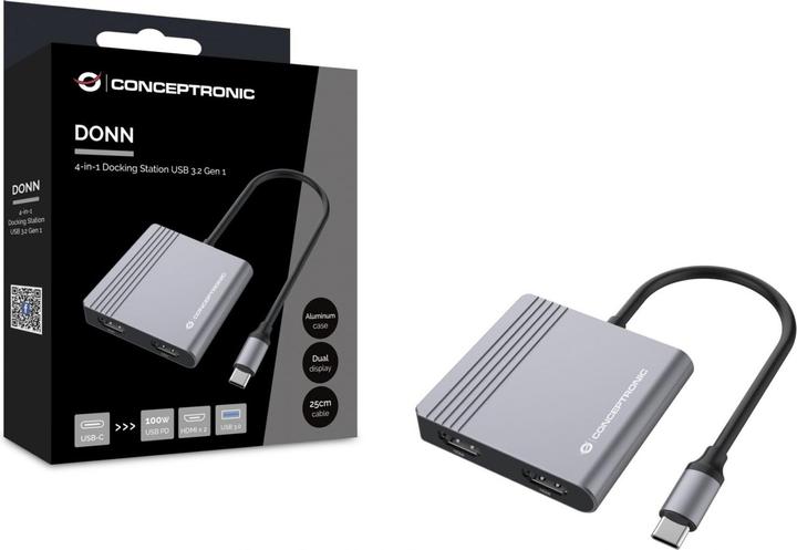 Productafbeelding Conceptronic 4-in-1 USB 3.2 Gen 1 dockingstation (USB-C, 4 Havens)