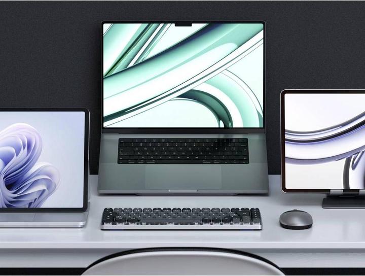 Actual product image Satechi SM1 Slim Mechanical Bacllit BT Keyboard German dark (DE, Cable, Wireless)