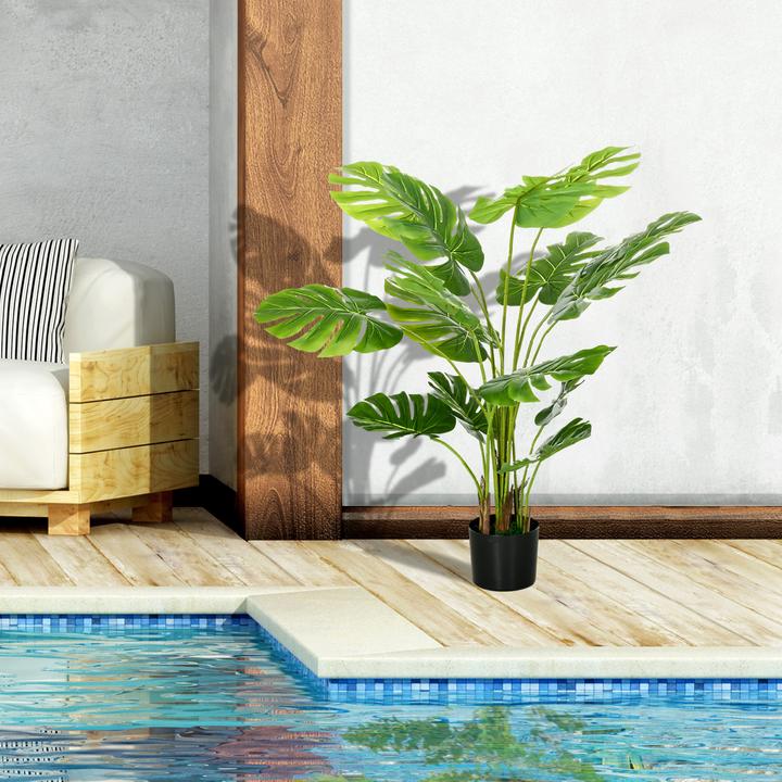 Produktbild Homcom Künstliche Monstera-Pflanze mit Blumentopf (120 cm)